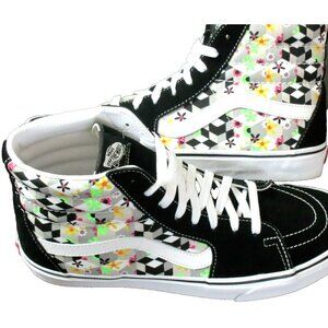 Vans Men's Sk8-Hi Checker Cube Black True White Striped Skate shoes Sizes NIB